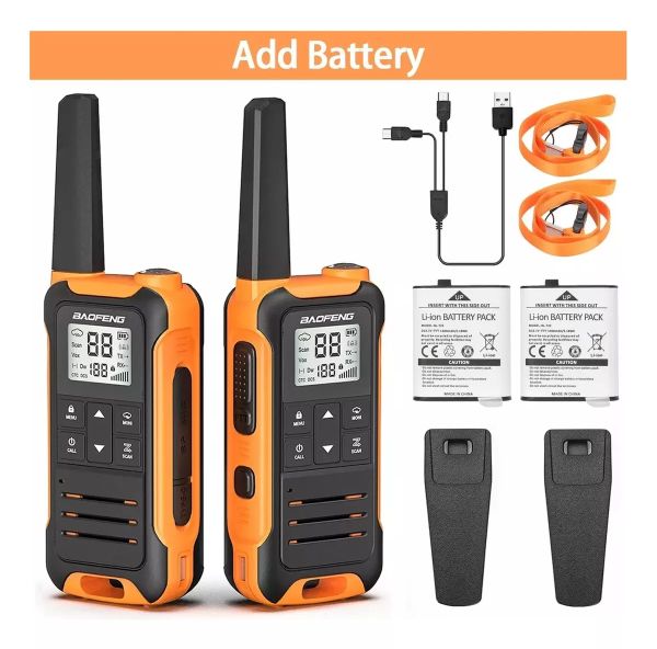 BAOFENG F22-LJ Rádio walkie talkie intercom “par” 22 canais laranja - foto 3