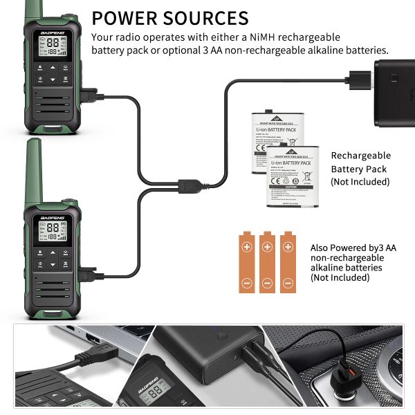 BAOFENG F22-VD Rádio walkie talkie intercom “par” 22 canais verde - foto 3