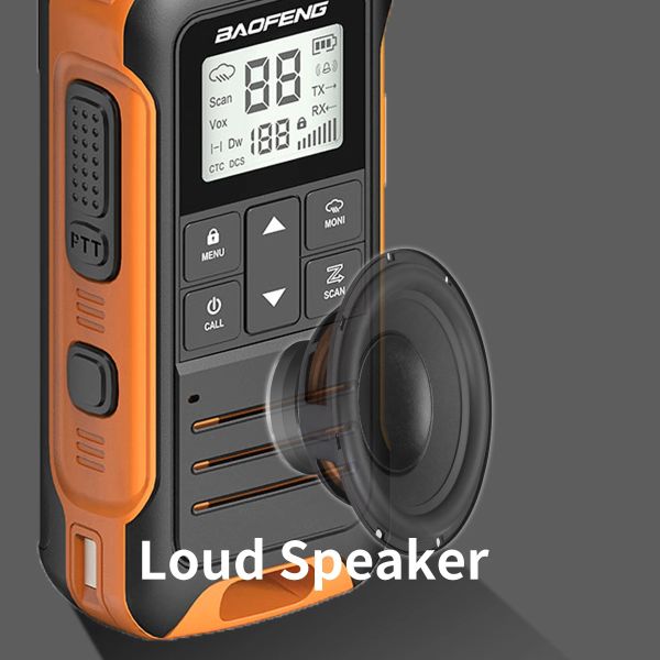 BAOFENG F22-LJ Rádio walkie talkie intercom “par” 22 canais laranja - foto 12