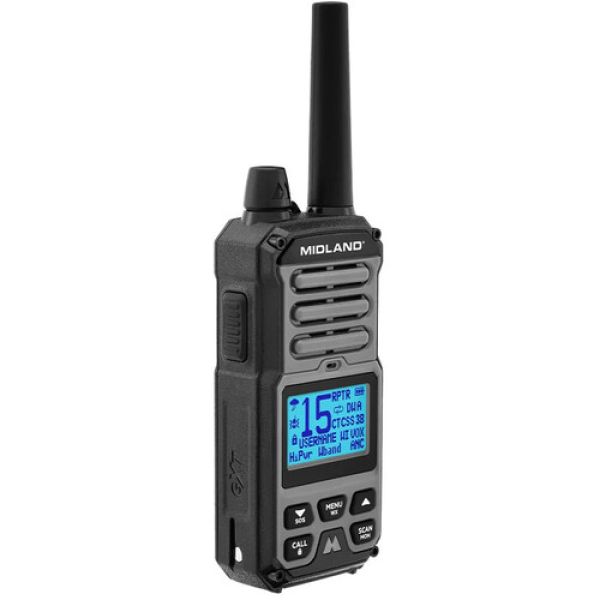 Rádio walkie talkie intercom UHF com 50 canais  MIDLAND GXT67