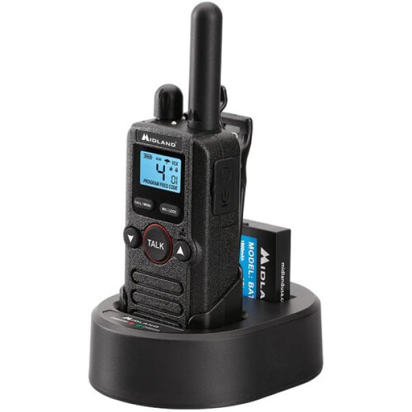 Rádio walkie talkie intercom UHF com 04 canais MIDLAND BR180