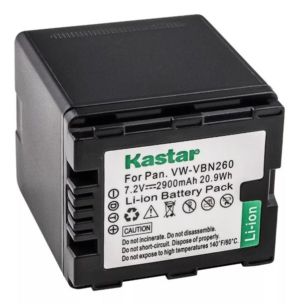 Bateria de alta capacidade para Panasonic KASTAR VW-VBN260