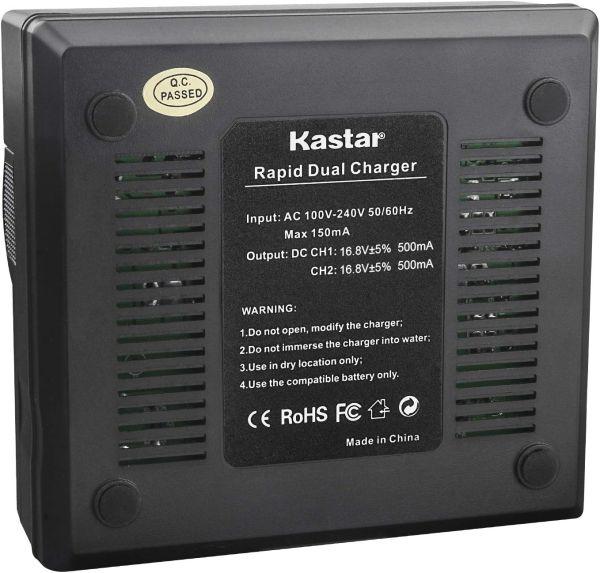 KASTAR CB-BPA30 Carregador de bateria duplo digital para Canon BP-A30/60 - foto 3
