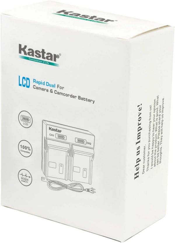 KASTAR CB-BPA30 Carregador de bateria duplo digital para Canon BP-A30/60 - foto 4
