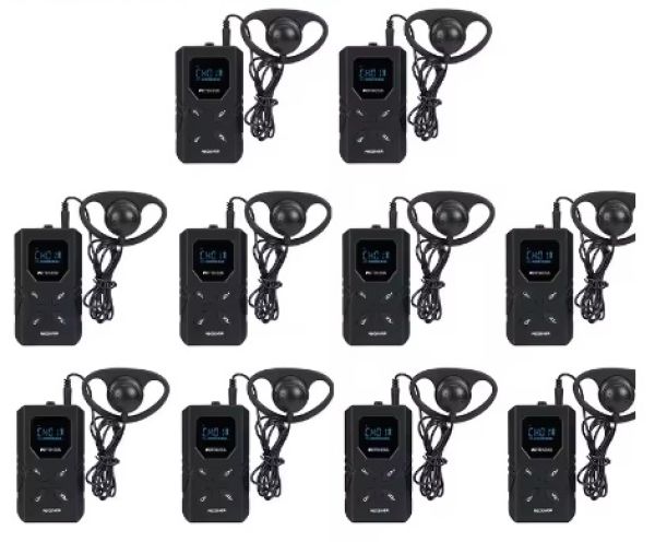 Sistema de visitação tourguide com 10 fones RETEKESS TT118