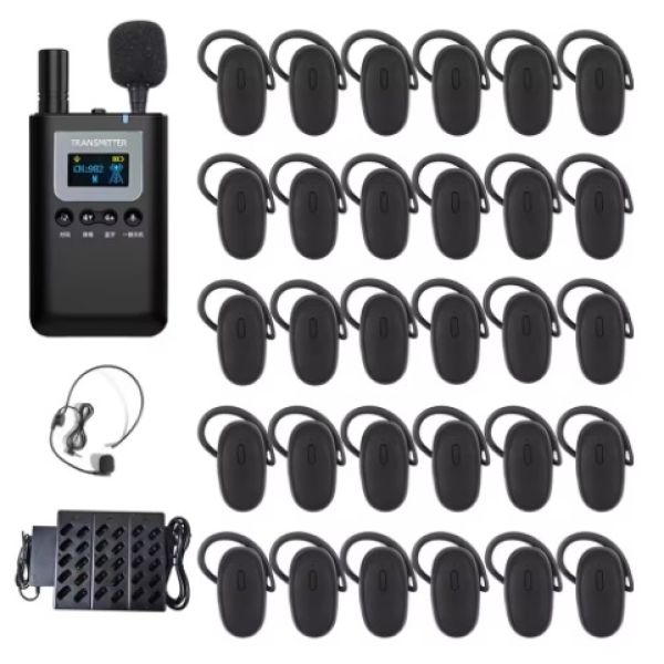 BCITY 1TX-30RX Sistema de visitação tourguide com 30 fones