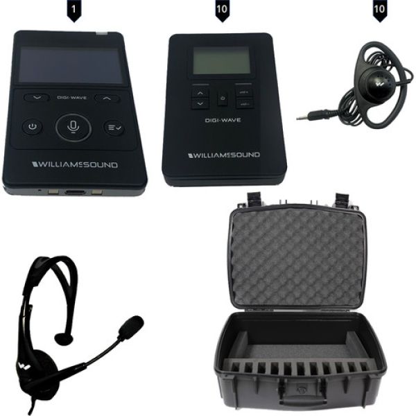 WILLIAMS SOUND DWS-INT2 Sistema de visitação com tradução tourguide com 10 fones
