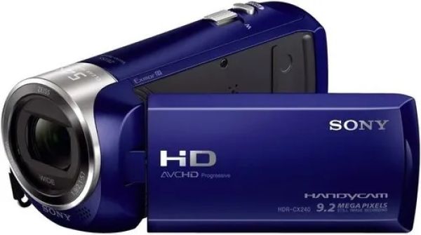 Filmadora Full HD com 1CCD SDHC azul usada SONY HDR-CX240 