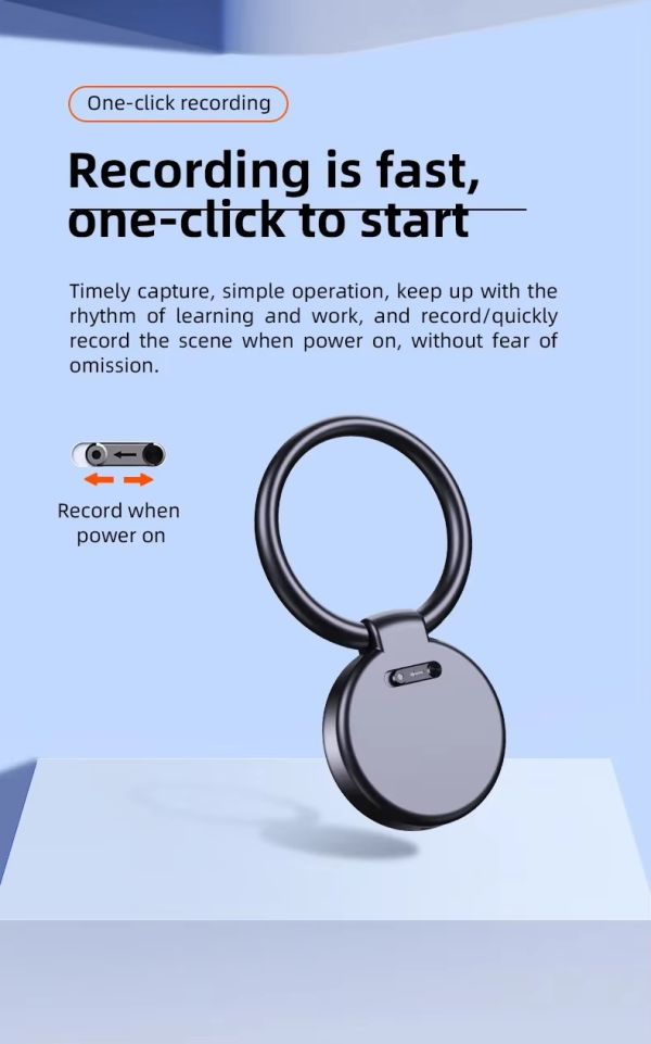 HNSAT ESP-S30 Gravador de voz 8Gb oculto em chaveiro redondo - foto 5