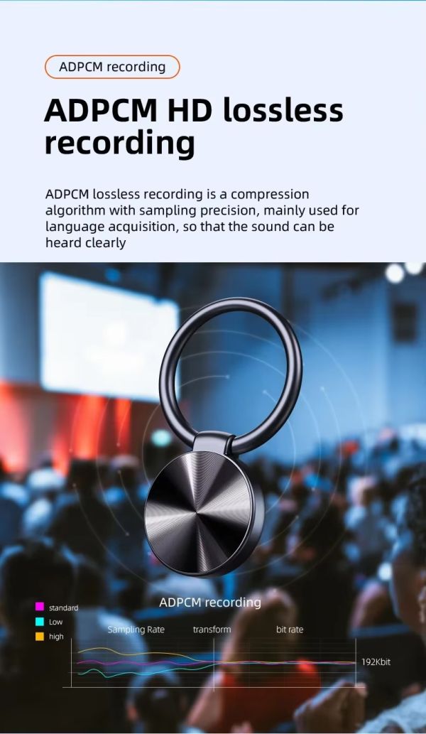 HNSAT ESP-S30 Gravador de voz 8Gb oculto em chaveiro redondo - foto 8