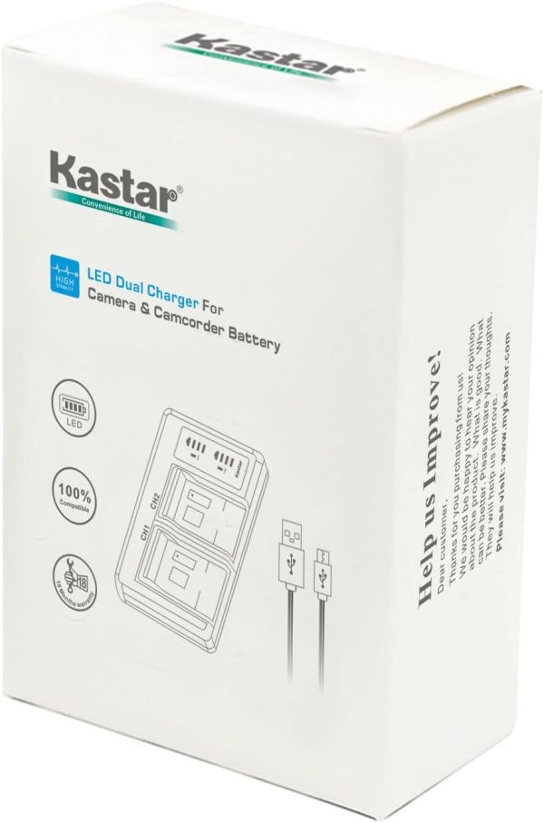 KASTAR CB-LI90B Carregador de bateria duplo digital para Ricoh LI-90B - foto 4
