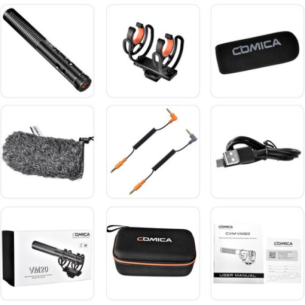 COMICA CVM-VM20 Microfone direcional com cabo P2 para filmadora e DSLR - foto 7