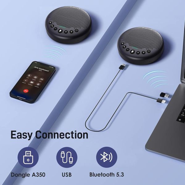 EMEET LUNA PLUS Microfone de mesa com bluetooth p/conferência viva-voz - foto 6