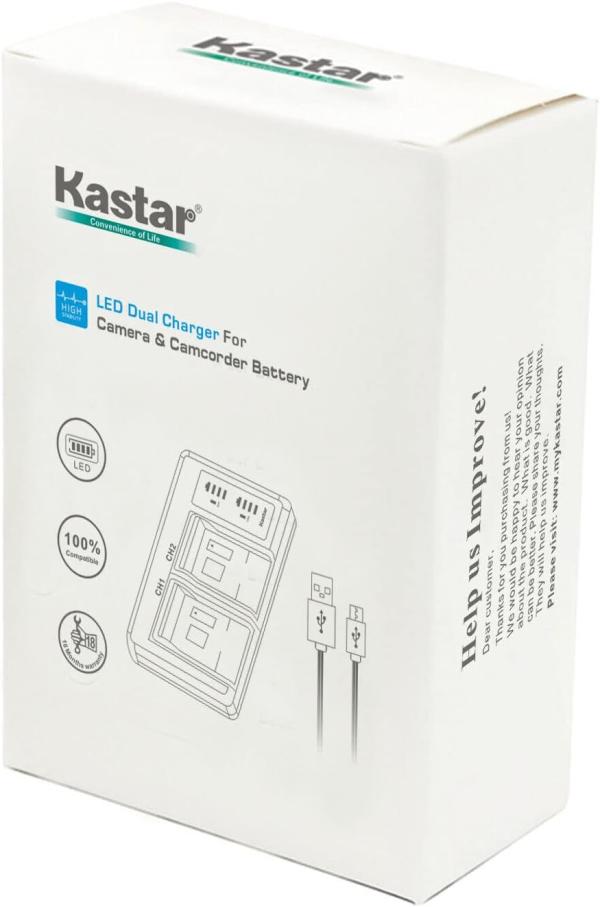 KASTAR CB-NP120 Carregador de bateria digital duplo para Ordro e Fuji - foto 4